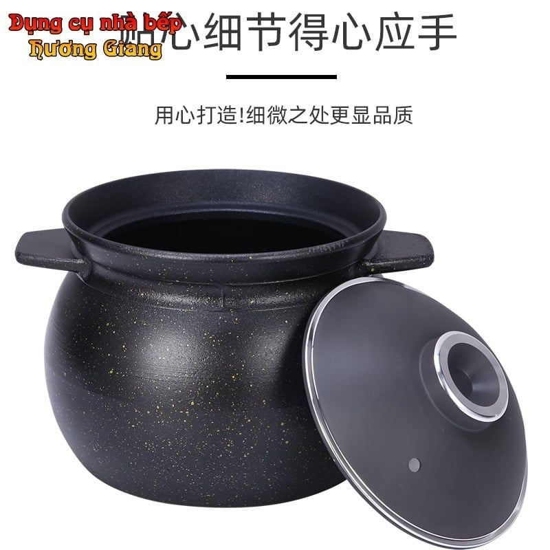 Nồi Hầm canh súp Hộp Kim Nhôm sơn đen Size Nhỏ GDNB-14