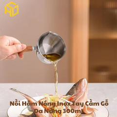 Chiếc Nồi Nhỏ 300ml Inox Tay Cầm Gỗ  