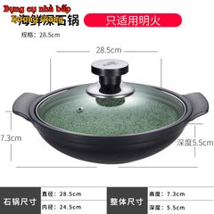 Nồi Hợp Kim Nhôm Vân Đá Chống Dính Nắp Kính Cường Lực GDNB-28