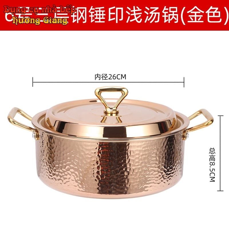 Nồi Inox 304 Mạ Vàng Hồng Gia Dụng Hàn Quốc GDNB-12