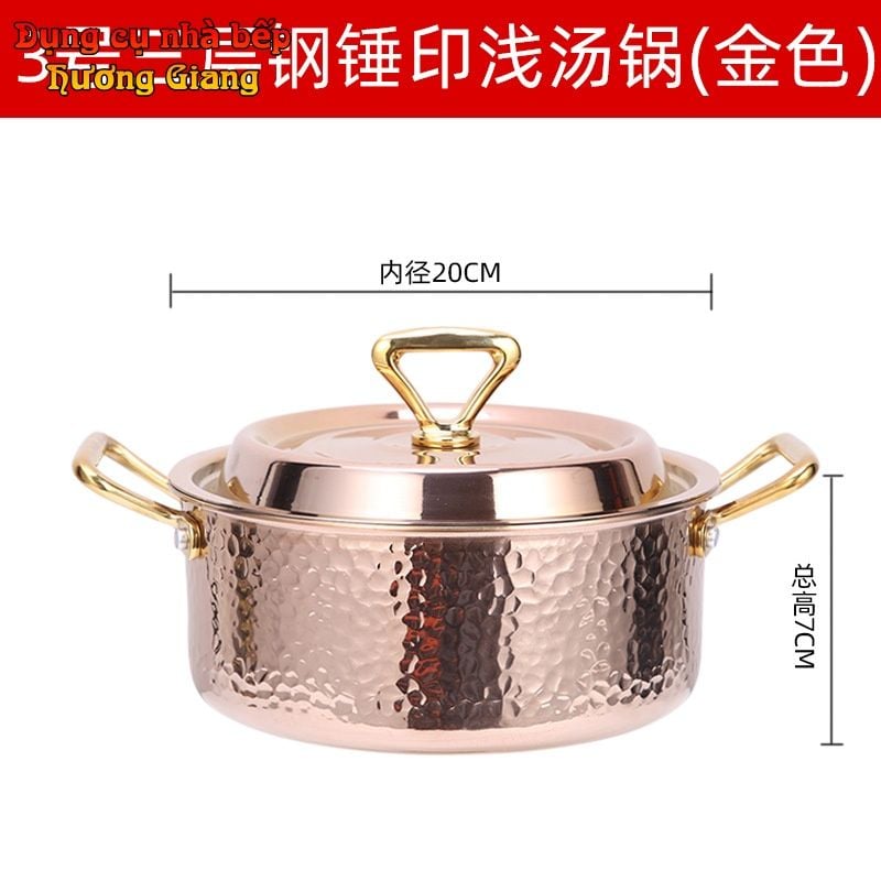 Nồi Inox 304 Mạ Vàng Hồng Gia Dụng Hàn Quốc GDNB-12