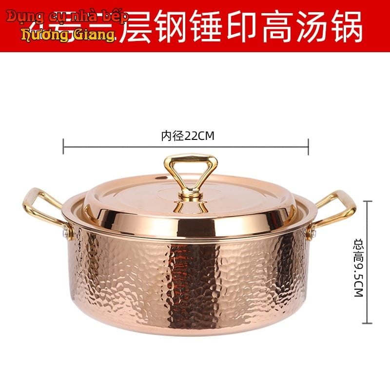 Nồi Inox 304 Mạ Vàng Hồng Gia Dụng Hàn Quốc GDNB-12