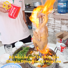 Bộ nồi lẩu gà múa lửa kèm bếp cồn chuyên dụng chống tạc gió cay mắt