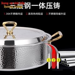 Nồi Lẩu Inox 304 Cao Cấp 3 Lớp Phong Cách Hàn Quốc GDNB-6