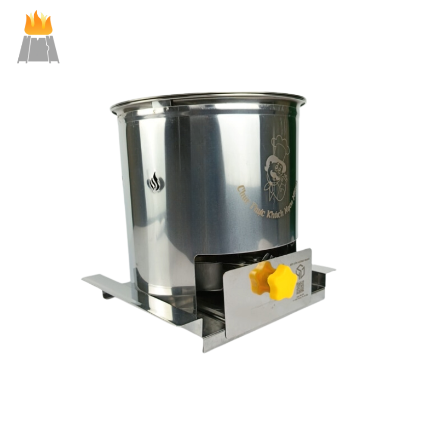 Nồi lẩu nhúng xiên que inox 22cm kèm bếp cồn chắn gió đi kèm | Nồi lẩu Shabu
