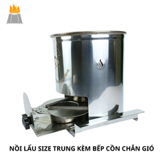 Nồi lẫu nhúng xiên que size 18cm kèm bếp cồn chăn gió | Nồi lẩu Shabu