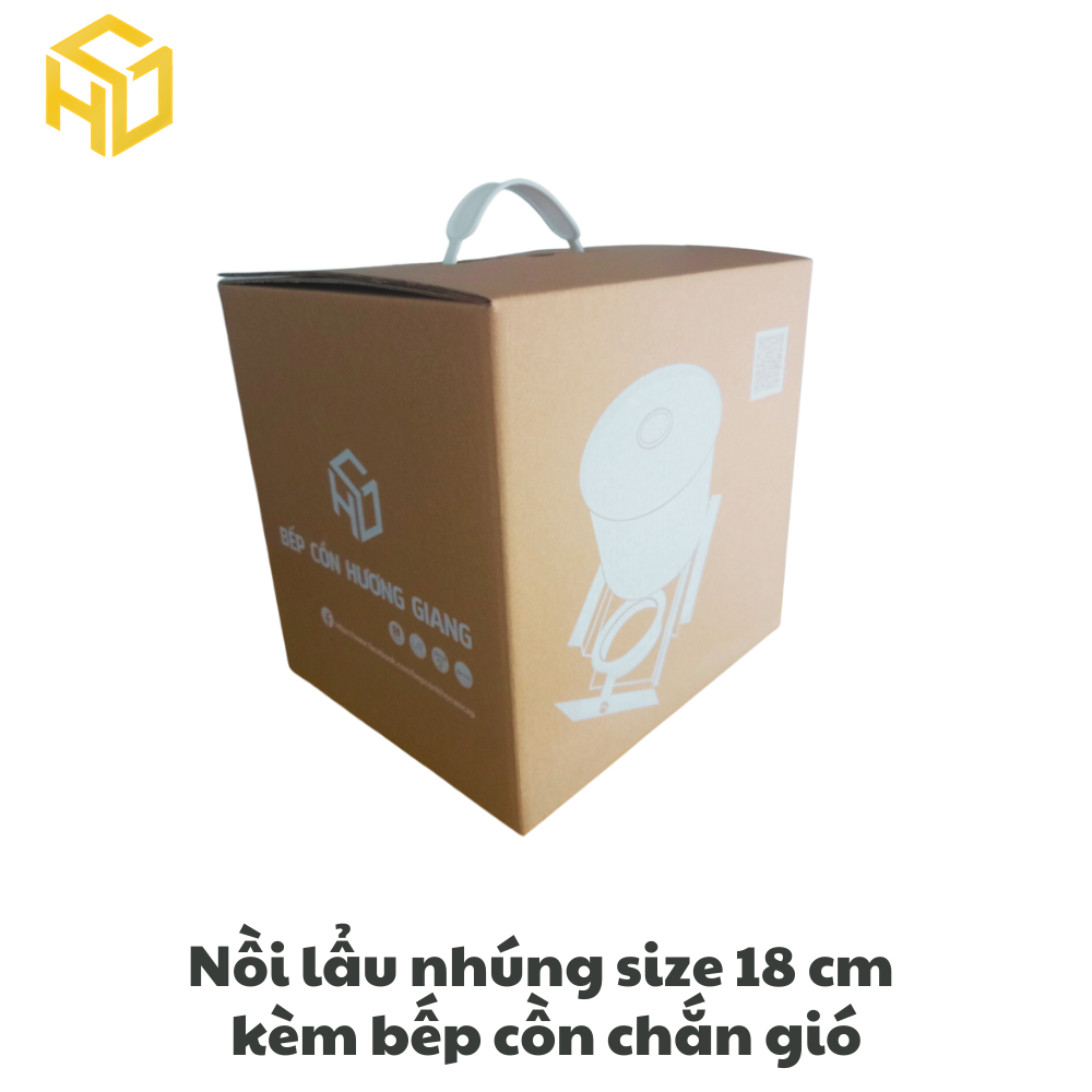 Nồi lẫu nhúng xiên que size 18cm kèm bếp cồn chăn gió | Nồi lẩu Shabu