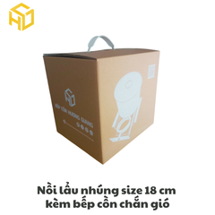 Nồi lẫu nhúng xiên que size 18cm kèm bếp cồn chăn gió | Nồi lẩu Shabu