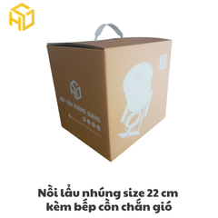 Nồi lẩu nhúng xiên que inox 22cm kèm bếp cồn chắn gió đi kèm | Nồi lẩu Shabu
