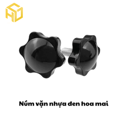 Bộ 5 Núm vặn nhựa bóng | Núm vặn tay bông mai nhựa ren M5 M6
