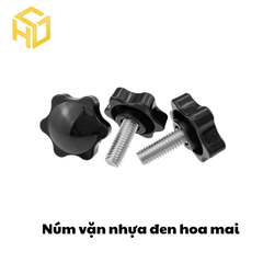 Bộ 5 Núm vặn nhựa bóng | Núm vặn tay bông mai nhựa ren M5 M6