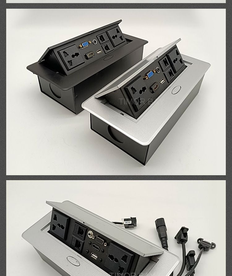(PKNT-026) Hộp Ổ Cắm Điện Đa Năng 220V Âm Bàn | Phụ kiện nội thất thông minh
