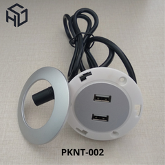 (PKNT-002) Ổ Cắm 2 USB Type A Âm Bàn Làm Việc |  phụ kiện nội thất thông minh | Ổ cắm USB gắn vào nội thất