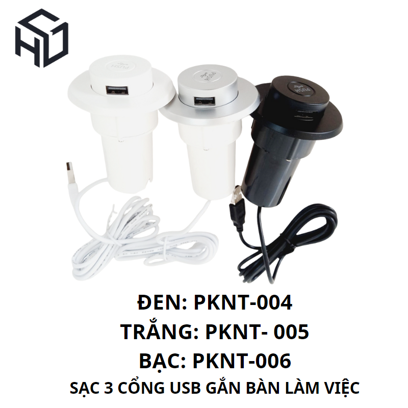 (PKNT-003) Ổ Cắm Sạc USB Type C  nhấn nhã Gắn Bàn Làm Việc | phụ kiện nội thất thông minh | Ổ cắm USB gắn vào nội thất