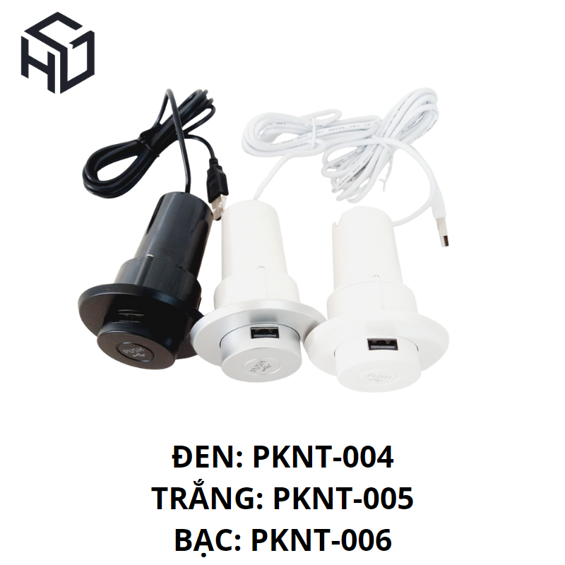 (PKNT-003) Ổ Cắm Sạc USB Type C  nhấn nhã Gắn Bàn Làm Việc | phụ kiện nội thất thông minh | Ổ cắm USB gắn vào nội thất