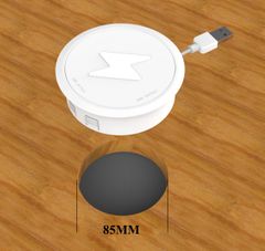 (PKNT-021) Sạc Không Dây Tích Hợp Sạc USB Type A (2 Cổng) gắn trên nội thất| Phụ kiện nội thất thông minh