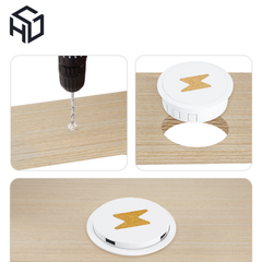 (PKNT-021) Sạc Không Dây Tích Hợp Sạc USB Type A (2 Cổng) gắn trên nội thất| Phụ kiện nội thất thông minh