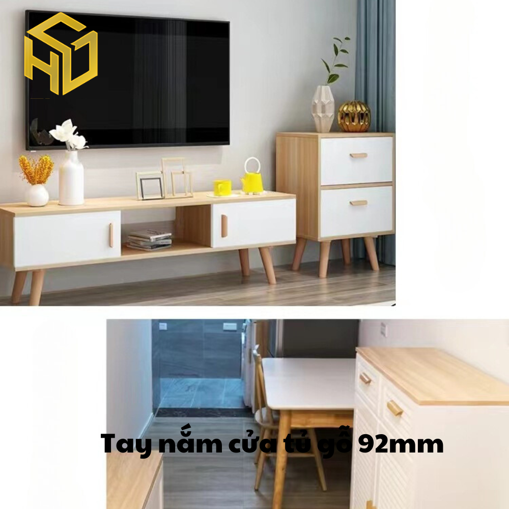 Bộ 2 Tay Nắm Ngăn Kéo Tủ Bằng Gỗ Trơn 32x19x92 mm