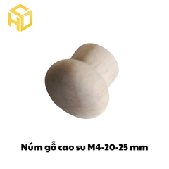 Bộ 5 Tay núm gỗ tròn cao su M4- 20 x ​​25MM chưa sơn đã cấy ren M4