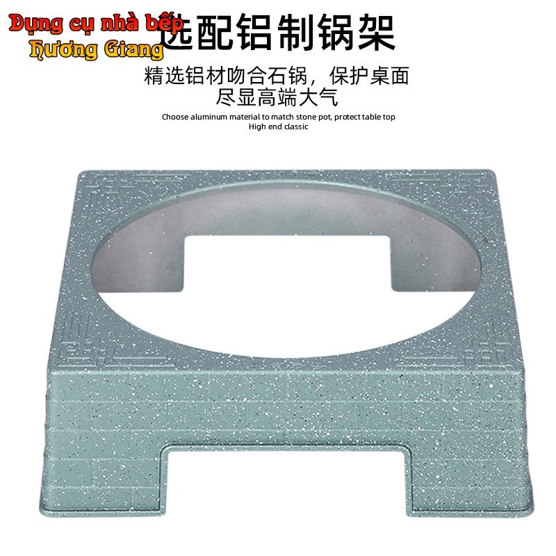 Thố Đá nắp kính Kèm Bếp Cồn Hợp Kim Nhôm Hàn Quốc GDNB-27