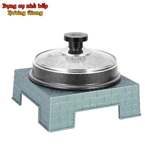 Thố Đá nắp kính Kèm Bếp Cồn Hợp Kim Nhôm Hàn Quốc GDNB-27