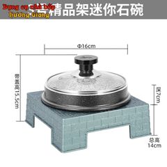 Thố Đá nắp kính Kèm Bếp Cồn Hợp Kim Nhôm Hàn Quốc GDNB-27