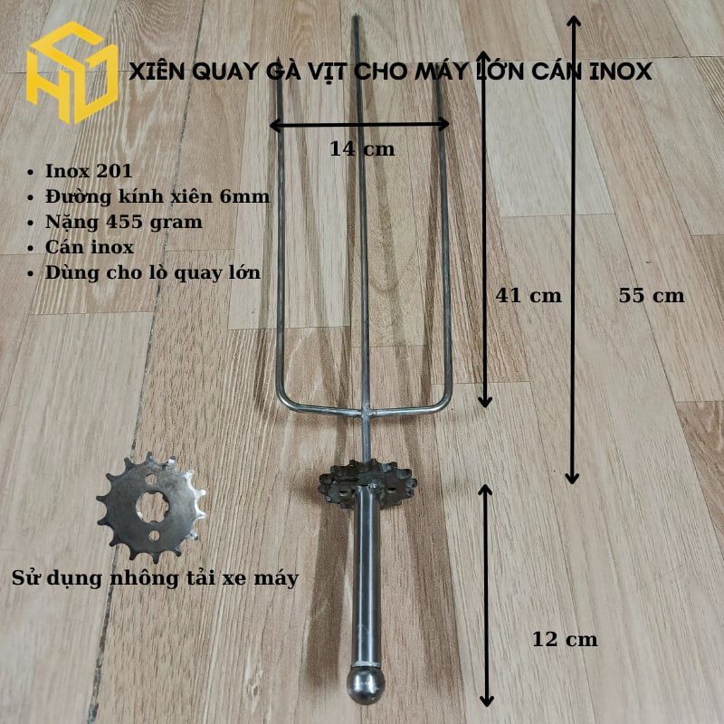 Xiên nướng thịt chả, xiên nướng chim cút, gà vịt, cá lóc dùng lò quay tự động, đầy đủ mã cán inox