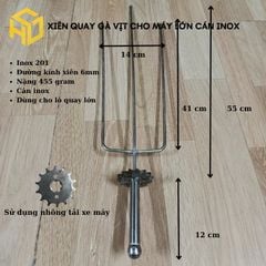 Xiên nướng thịt chả, xiên nướng chim cút, gà vịt, cá lóc dùng lò quay tự động, đầy đủ mã cán inox