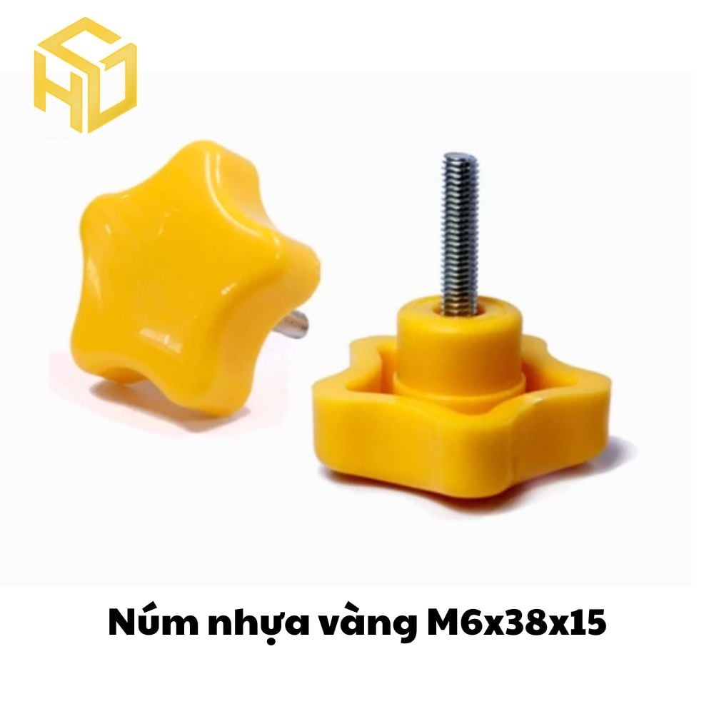 Bộ 5 Núm vặn nhựa bóng | Núm vặn tay bông mai nhựa ren M5 M6