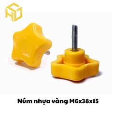Bộ 5 Núm vặn nhựa bóng | Núm vặn tay bông mai nhựa ren M5 M6
