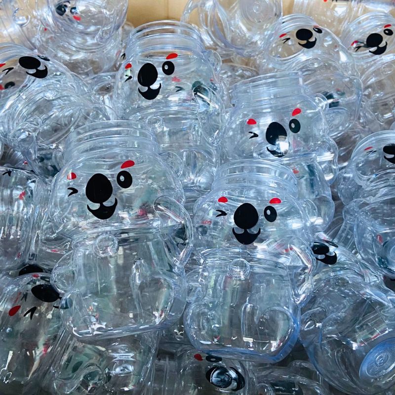 Hủ nhựa đựng bánh kẹo hình Gấu Koala, Gấu túi 500ml - Chai nhựa PET đựng trà sữa cho tiệm ăn vặt - GAUTUI500