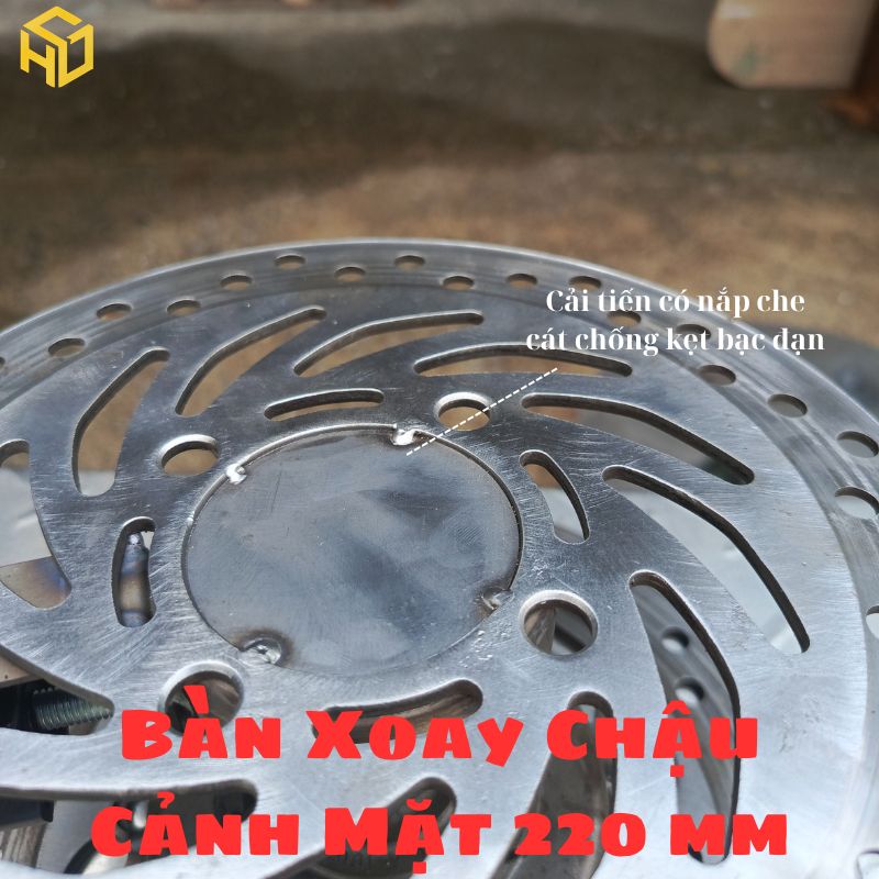 Bàn Xoay Cây Cảnh Chịu Tải 200kg Cải Tiến Có Chốt Khóa Xoay, Nắp Che Cát Chống Kẹt Bạc Đạn