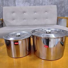 Thố/Thau Inox Sâu Lòng Có Kèm Nắp – Size 18cm & 22cm, Chất Liệu Cao Cấp, Đa Năng