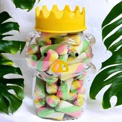 Hủ nhựa PET hình nhân vật Siêu Nhân Lợn in 2 màu đáng yêu - Hủ nhựa đựng bánh kẹo đồ ăn vặt cho quán trà sữa - HEO500