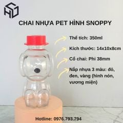 Giá Sỉ Chỉ Từ Bành 60 Chai Nhựa PET  350ml  đựng trà sữa,nước ép,bánh kẹo hình chó Snoppy