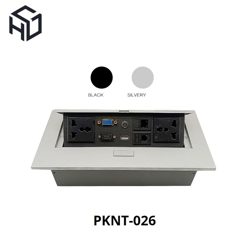 Hộp Ổ Cắm Điện Đa Năng 220V Âm Bàn - Láp đặt trong phòng họp - PKNT-026