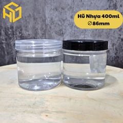 Combo 12 hũ hũ nhựa PET 400ml ,Cổ 86mm kèm nắp nhôm, nắp nhựa. Hũ trong, cứng cáp đựng thực phẩm