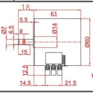 Động cơ giảm tốc 60KTYZ 14W  (mới)  20 rpm chế máy quay gà