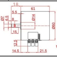 Động cơ giảm tốc 60KTYZ 14W  (mới)  20 rpm chế máy quay gà