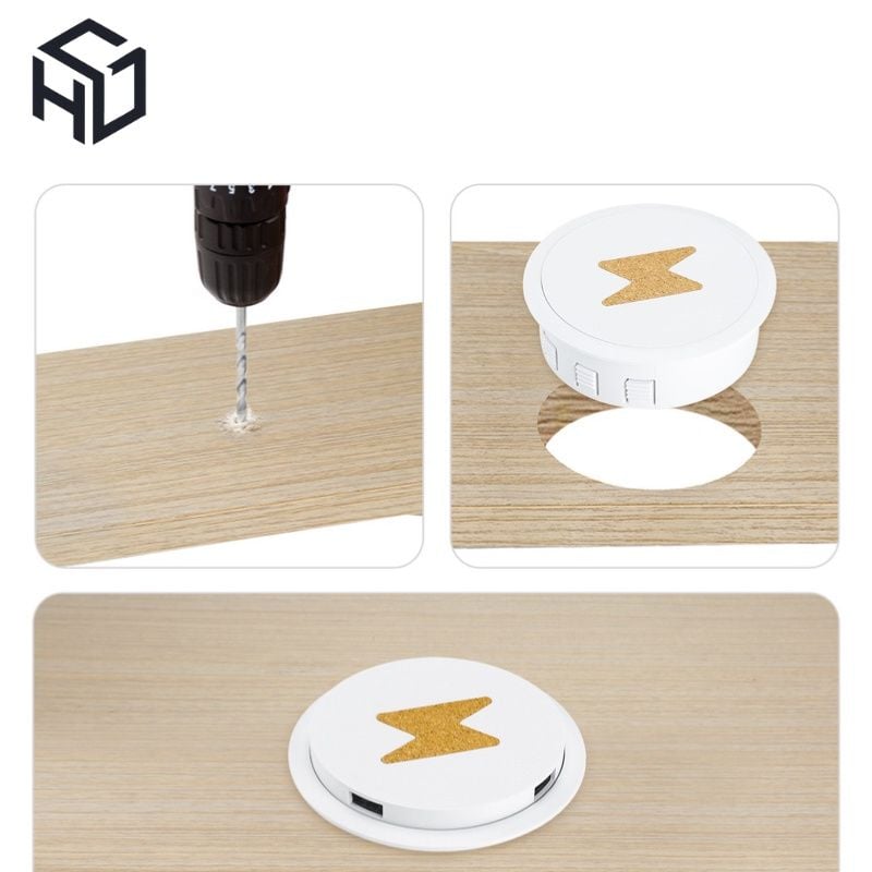 Sạc Không Dây Tích Hợp Sạc USB Type A (3 Cổng) Trên Mặt Bàn - PKNT-021