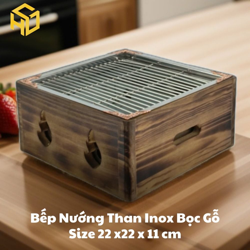 Bếp nướng than BBQ phong cách Nhật có ngăn kéo châm than