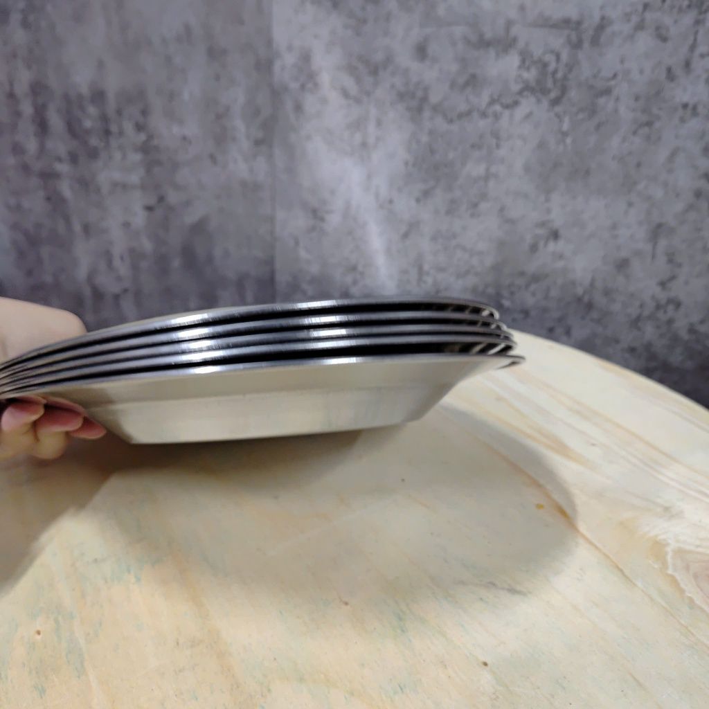 Combo 10 dĩa inox 20cm – Sáng bóng, bền đẹp, không gỉ – Phù hợp sử dụng cho gia đình & quán ăn