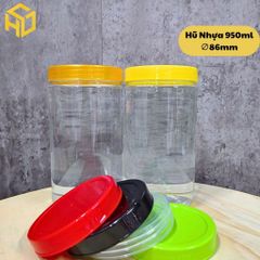 Combo 12 hũ hũ nhựa PET 950ml ,Cổ 86mm kèm nắp nhôm, nắp nhựa. Hũ trong, cứng cáp đựng thực phẩm