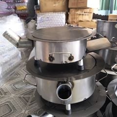 Bếp củi Sài Gòn chống đen nồi có ống khói, bệ đỡ củi, hứng tro – loại tròn 40cm