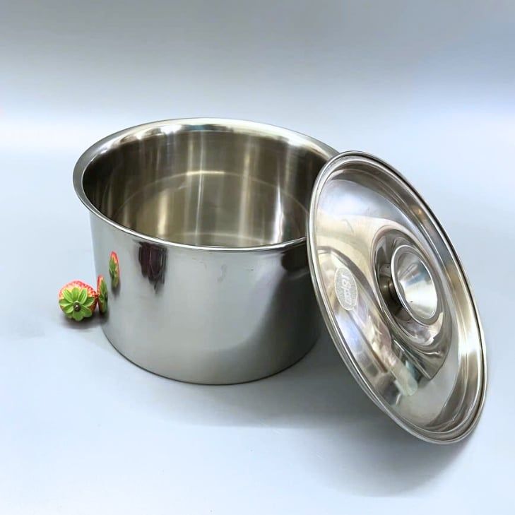 Thố/Thau Inox Sâu Lòng Có Kèm Nắp – Size 18cm & 22cm, Chất Liệu Cao Cấp, Đa Năng