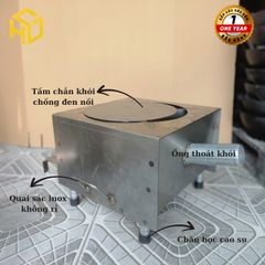 Bếp củi siêu tiết kiệm củi – loại vuông 40cm, đường chéo 57cm có 3 tính năng nấu nướng tiện lợi