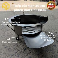 Bếp củi Sài Gòn tròn 30cm có bệ đỡ củi chắc chắn, tiện nấu các món hầm, kho, bánh tét