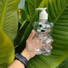 Chai Nhựa Đầu Vòi Hình Gấu 450ml – Dễ Thương,Tiện Lợi, Dùng Chiết Rót Hóa Mỹ Phẩm