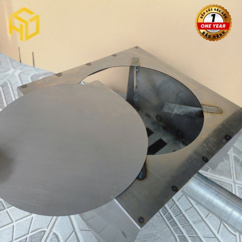 Bếp củi Hương Giang siêu bền cho quán ăn – loại vuông size 40cm, đường chéo 57cm, chịu tải cao