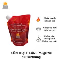 Cồn thạch đóng dạng túi tiết kiệm 750 gr/túi dùng cho gia đình - Bảo quản tốt đến 6 tháng